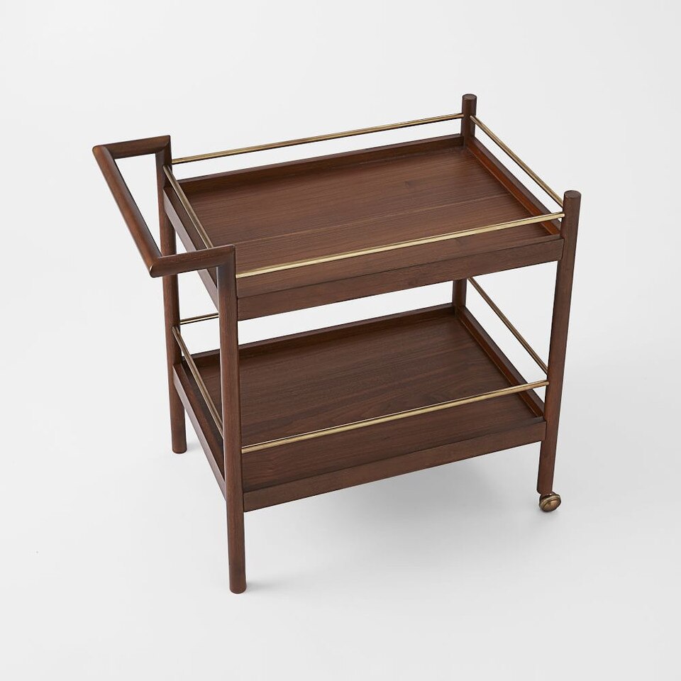 MidCentury Bar Cart Walnut west elm Australia